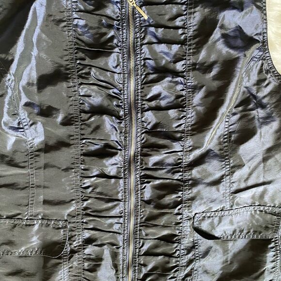 Chico’s Vest Windbreaker Swishy Blue Pockets Zip Front Lightweight Women’s XL - Picture 7 of 9